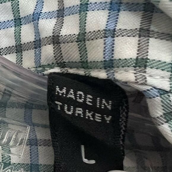 Ermenegildo Zegna White/Blue Multi Long Sleeve Gingham Check Button Front Shirt - Picture 9 of 10